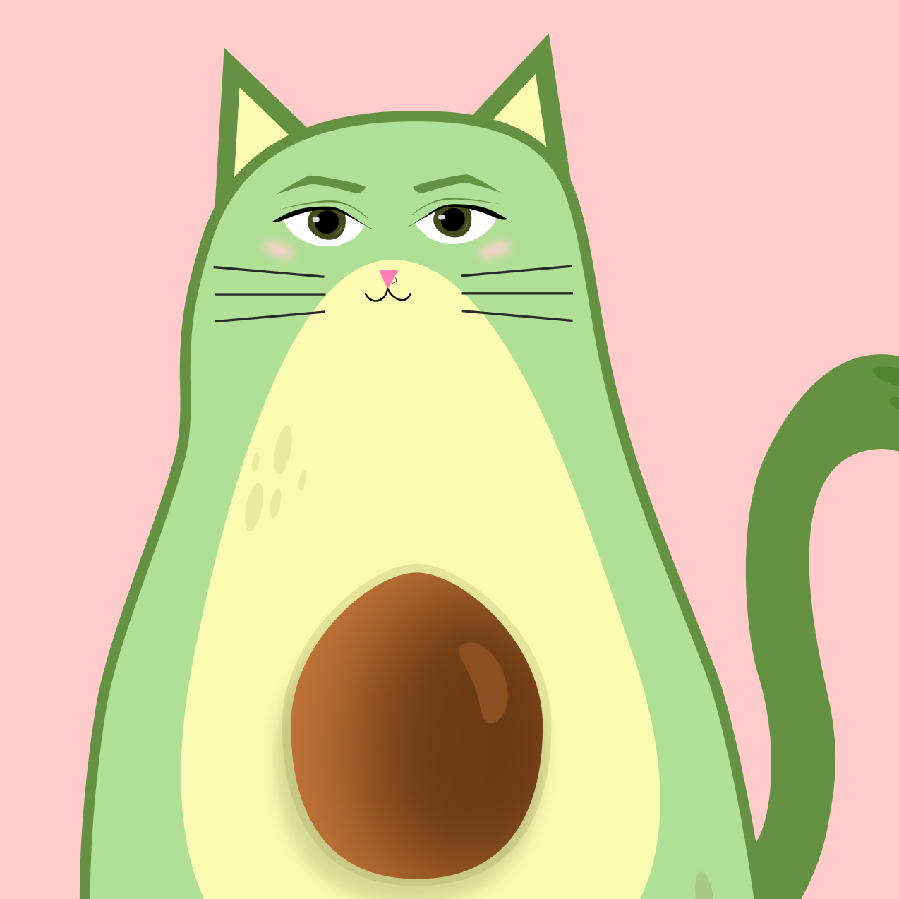 ana's avatar is a playful illustration of a cat with an avocado for a body. The avocado's pit represents the cat's head, creating a whimsical and unique design.