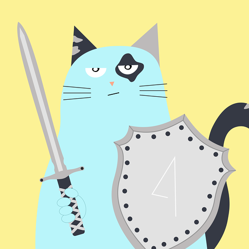 Andrija's avatar is a brave-looking cat wielding a sword and shield. The armor suggests a protective and responsible personality, reflecting his commitment to his clients and their projects. 