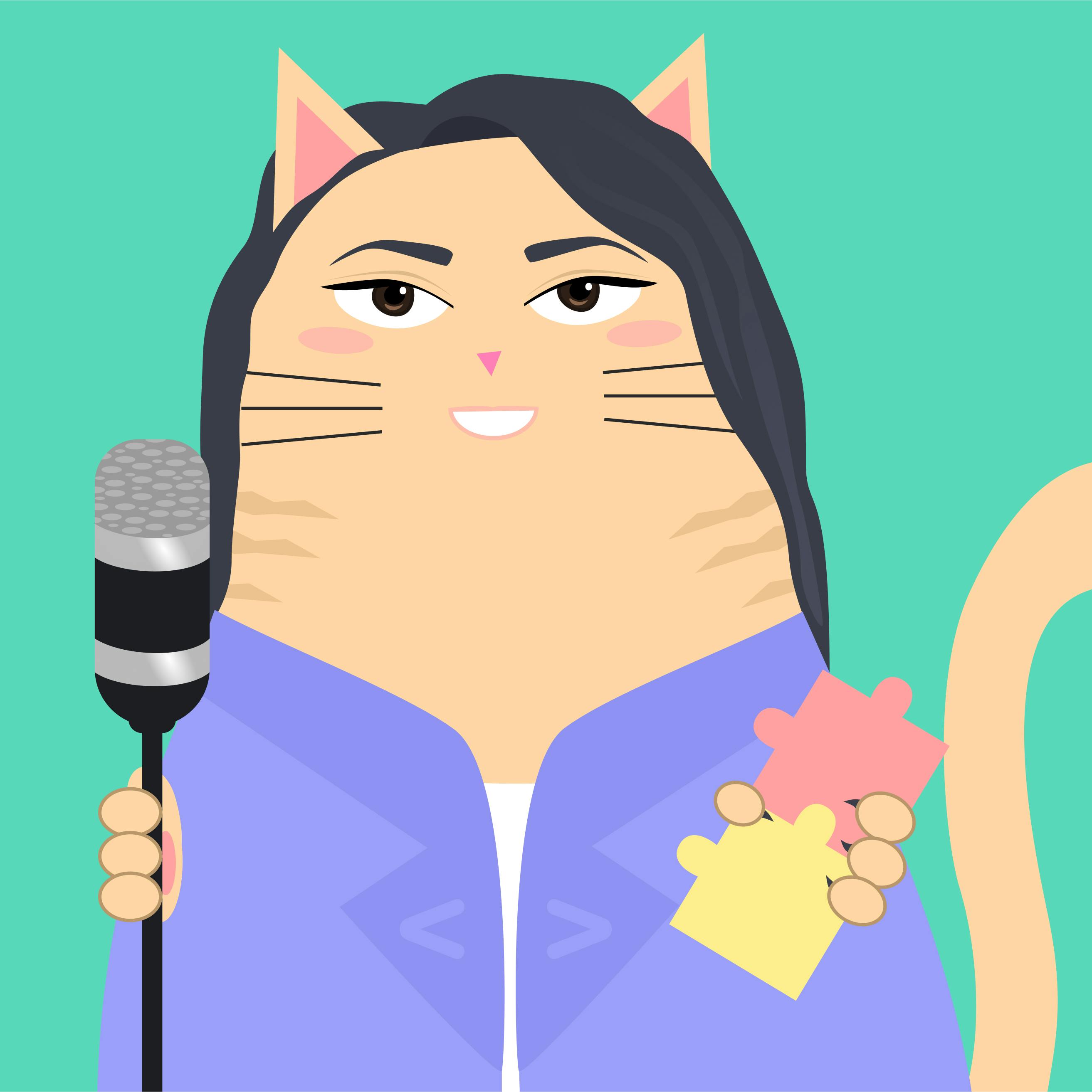 Milena's avatar is a friendly-looking cat holding a microphone and puzzle pieces. The microphone suggests a creative or communicative personality, perhaps indicating that Milena enjoys expressing herself or performing. 