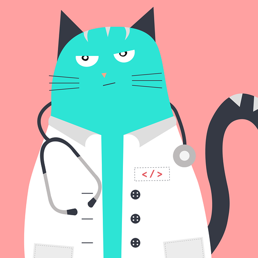 Dejan's avatar is a cute, teal-colored cat wearing a white lab coat and a stethoscope. The cat has a slightly grumpy expression, which might suggest a playful personality or a hint of skepticism. The inclusion of the lab coat and stethoscope indicates that Dejan is a professional, likely in a medical or scientific field. 