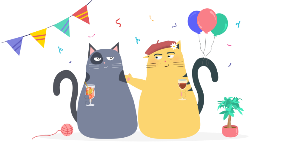 Two cats on the party 